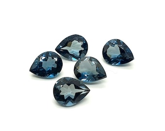 Natural London Blue Topaz Cut Gemstone,Pear Shape Faceted Blue Topaz Gemstone,London Blue Topaz For Ring/Earrings/Bracelet/Pendant,9X7MM,1Pc