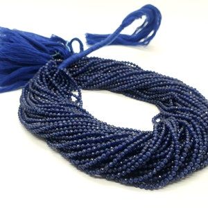 Natural Blue Jade Gemstone, AAA+ Quality Blue Jade Beads, Round Shape Faceted Blue Jade Beads, Excellent Cut Jade Beads, 14&quot; Strings, 2MM