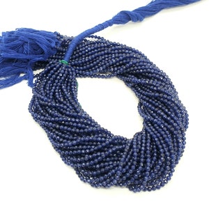 Natural Blue Jade Gemstone, AAA+ Quality Blue Jade Beads, Round Shape Faceted Blue Jade Beads, Excellent Cut Jade Beads, 14&quot; Strings, 3MM