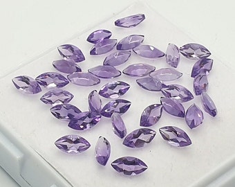 5 Pcs. Lot, Natural Amethyst Gemstone, AAA+ Quality Marquise Shape Cut Amethyst Gemstone, 7X4MM Faceted Amethyst Gemstone