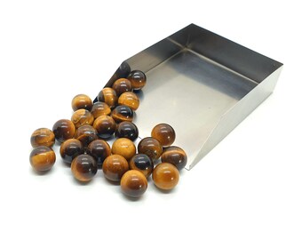 5Pcs, Natural Tiger's Eye Smooth European Balls, Round Shape Smooth Tiger's Eye Beads, Tiger's Eye Beads For Charms/Bracelet/Necklace, 10MM