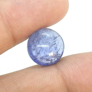 Pietra preziosa di tanzanite naturale, cabochon di tanzanite AAA +, cabonchon di tanzanite viola di forma rotonda, tanzanite per collana / anello / orecchino, 12MM
