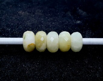 5Pc,Natural Green Cat's Eye European Style Classic Beads,Rondelle Shape Faceted Cat's Eye Beads,Cats Eye Cut Beads For Charm/Bracelet,14X8MM
