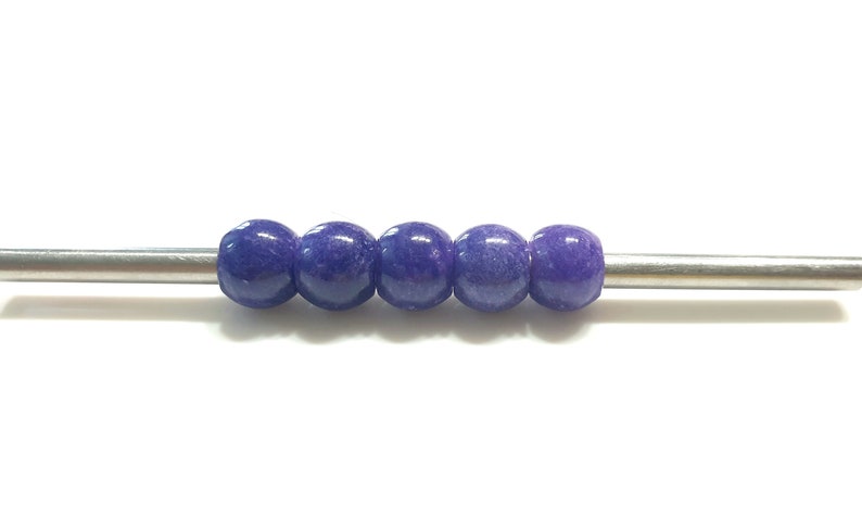 Lavendor Jade Gemstone Fancy Stylist Smooth Round Big Hole Loose Beads 5 Pcs 10x10 MM 5 MM hole