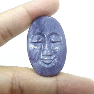 Natural Charoite Gemstone Carving, AAA Quality Hand Carved Charoite, Oval Shape Carved Charoite, Flat Carved Charoite Gemstone, 39X26MM