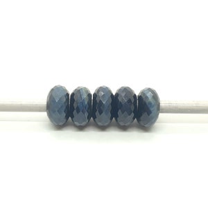 5Pc,Natural Blue Tiger&#39;s Eye European Style Classic Beads,Rondelle Shape Faceted Tiger&#39;s Eye Beads,Tigers Eye Bead For Charm/Bracelet,14X8MM