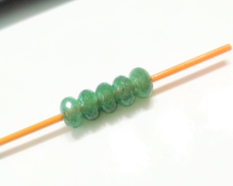 Natural Green Strawberry Quartz Gemstone Fancy Stylist Rondelle Big Hole Loose Beads 5 Pcs 14X8 MM 5 MM hole