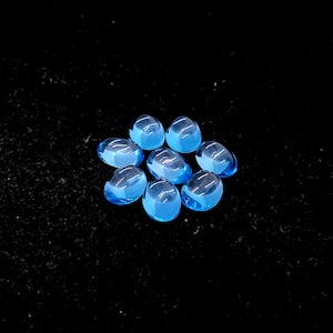 5pc lot, natuurlijke Zwitserse blauwe topaas edelsteen, AAA + kwaliteit blauwe topaas cabochons, ovale vorm gladde topaas cabochons, december geboortesteen, 8x6mm