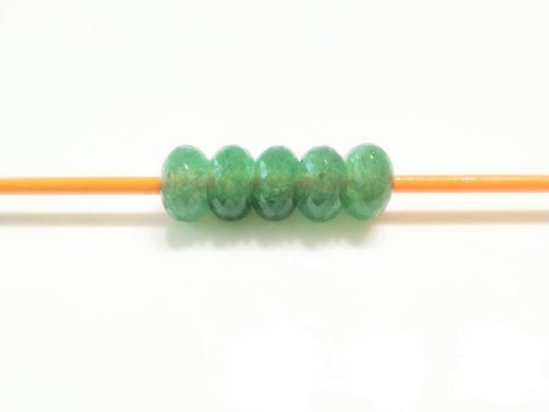 Natural Green Strawberry Quartz Gemstone Fancy Stylist Rondelle Big Hole Loose Beads 5 Pcs 14X8 MM 5 MM hole