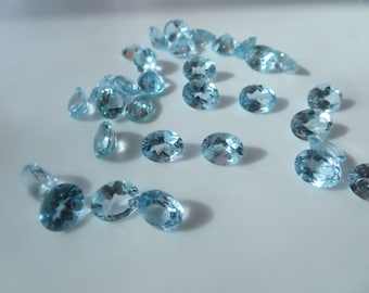 Natuurlijke Sky Blue Topaz ovaal 10 X 8 mm - 5 stuks