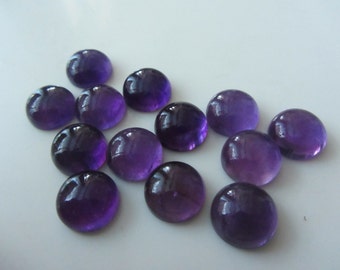 Natural Purple Amethyst Round Cabochon 12x12 mm- 5 Pcs