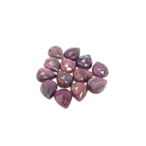 5Pc Lot, Natural Ruby Gemstone, AAA Quality Rubies, Pear Shape Flat Rose Cut Ruby Gemstones, Faceted Pear Ruby, Excellent Cut Rubies,12X10MM