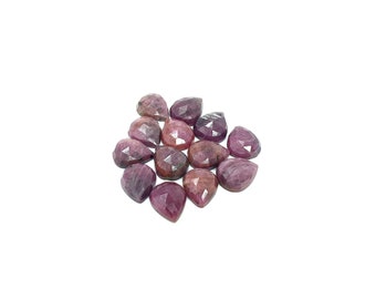 5Pc Lot, Natural Ruby Gemstone, AAA Quality Rubies, Pear Shape Flat Rose Cut Ruby Gemstones, Faceted Pear Ruby, Excellent Cut Rubies, 12X10MM