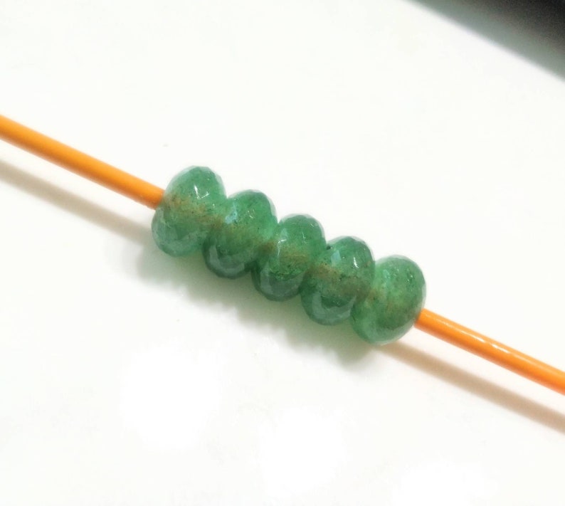 Natural Green Strawberry Quartz Gemstone Fancy Stylist Rondelle Big Hole Loose Beads 5 Pcs 14X8 MM 5 MM hole