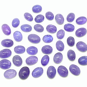Natürlicher Tansanit Edelstein, handgeformte ovale Form Cabochons für Schmuck, 05 Stk. Lot