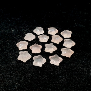 Natural Rose Quartz Gemstone, AAA+ Quality Rose Quartz Gemstones, Star Shape Hand Carved Faceted Rose Quartz, 10MM Carved Rose Quartz Stars