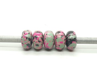 5Pcs, Synthetic Turquoise European Style Smooth Beads, Rondelle Shape Smooth Turquoise Beads, Turquoise Eye Beads For Charms/Bracelet,14X8MM