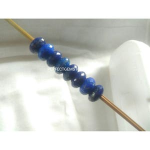 Natürliche Lapislazuli Phantasie Stylist Rondelle großen Loch Lose Perlen 8 Stück 14 X 8 MM 5,00 MM Loch