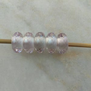 Natürliche rosa Amethyst Phantasie Stylist Rondelle großen Loch Lose Perlen 5 Stück 14 X 8 MM-5 MM-Loch