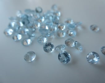 Topacio azul cielo natural redondo 4 x 4 mm - 50 piezas