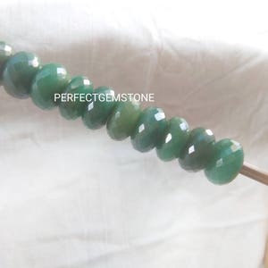 Natürliche grüne Jade Edelstein Phantasie Stylist Rondelle großen Loch Lose Perlen 10 Stück 14 X 8 MM-5 MM-Loch