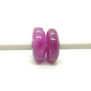 2Pc,Purple Jade European Large Hole Beads,AAA+ Quality Jade Spacer Beads,Rondelle Smooth Jade Beads,Jade Beads For Charms/Bracelet,14X6MM