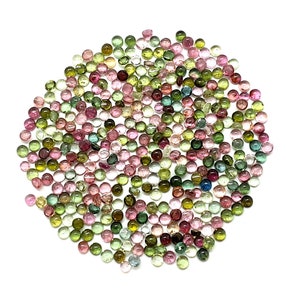10 piezas lote, piedra preciosa natural de turmalina múltiple, piedra preciosa de turmalina de calidad AAA +, cabujones de turmalina de forma redonda, gemas multicolores, 3 mm