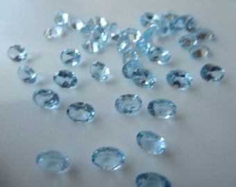 Natuurlijk hemelsblauwe topaas ovaal 8 x 6 mm -10 stuks