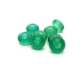 10Pcs,Green Hydro European Style Classic Beads,Rondelle Shape Faceted Green Hydro Beads,Green Hydro Bead For Charm/Bracelet/Necklace,14X8MM