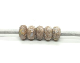5Pc,Natural Multi Color Jasper European Style Classic Beads,Rondelle Shape Faceted Jasper Beads,Jasper Beads Charms/Bracelet/Pendant,14X8MM