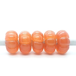 5 stks lot, oranje jade edelsteen Europese stijl grote gat kralen, rondelle pompoen kralen, geboord oranje jade edelsteen, 5mm gat kralen, 14x8mm