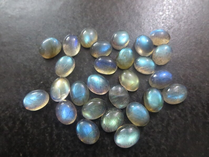 10.50 Cts Natural Labradorite Oval Cabochon 7X9 mm 5 Pcs
