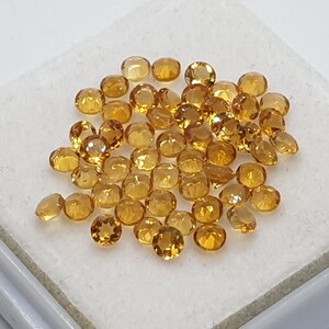 10 Pcs. Lot, Natural Cutrine Gemstone, AAA+ Quality Citrine Gemstone, Round Shape Faceted Citrine, Excellent Cut Round Citrine Gemstone, 3MM