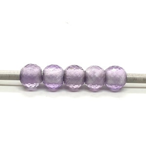 5 peças, contas clássicas de estilo europeu de ametista rosa natural, formato redondo contas de ametista rosa facetadas, contas de ametista cortadas para amuletos/pulseira, 12mm