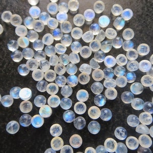 6.80 Cts Natural Rainbow Moonstone Round Cabochon 5x5 mm -10 uds
