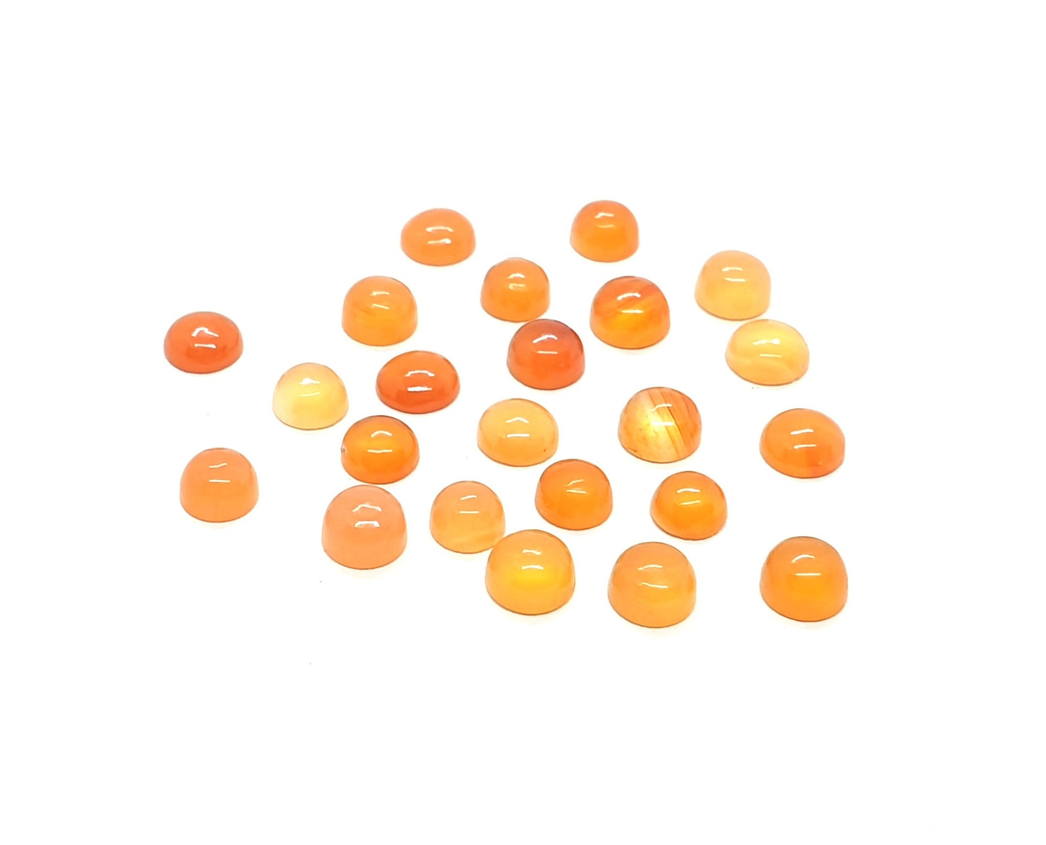 10 Pièces Cornaline Rosecut 5mm - Pierre Naturelle Qualité AAA, Inde, Neuf