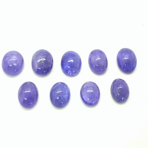 Natürlicher Tansanit Edelstein, handgeformte ovale Form Cabochons für Schmuck, 09 Stk.