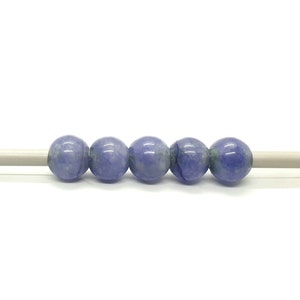 5Pcs,Natural Blue Jade Beads,Round Shape Smooth Blue Jade Beads,Blue Jade Round Balls For Charms/Bracelet/Necklace/Pendant,Jade Spacer Beads
