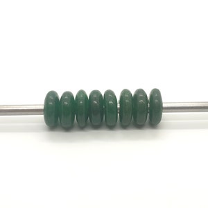 Natural Green Aventurin Edelstein Fancy Stylist Washer Plain Rondelle Big Hole Lose Perlen 2 Stück 14X8 MM 5 MM Loch