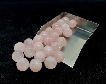5Pcs,Natural Rose Quartz Smooth European Balls, Round Shape Smooth Rose Quartz Beads,Quartz Beads For Charms/Bracelet/Necklace/Earrings,12MM