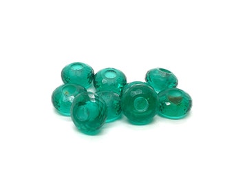 10Pcs, Green Hydro European Style Classic Beads,Rondelle Shape Faceted Green Hydro Beads,Green Hydro Bead For Charm/Bracelet/Necklace,14X8MM