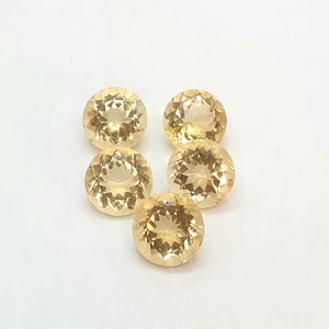 Natural Citrine Gemstone, AAA+ Quality Citrine, Round Cushion Shape Citrine Gemstone, Excellent Cut Citrine, Shiny Yellow Citrine, 10MM, 1Pc