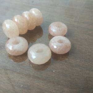Natural Peach Aventurien Gemstone Fancy Stylist Rondelle Big Hole Loose Beads 1 Pcs 14X8 MM 5 MM hole