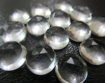 4.00 Cts Natürliche Kristallklare Quarz runde Cabochon Rosenschliff 10x10 mm-1 Stück