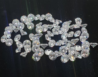 25 Pcs AAAAA 8.00mm Round Shape Cubic Zirconia Loose Stone Cz Diamond Brilliant Cut-Diamond Clear