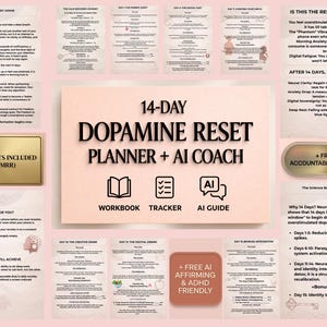 Neuro-Affirming 14 Day Dopamine Reset Guide, ADHD Friendly Planner, PLR MRR, Canva Resell Rights