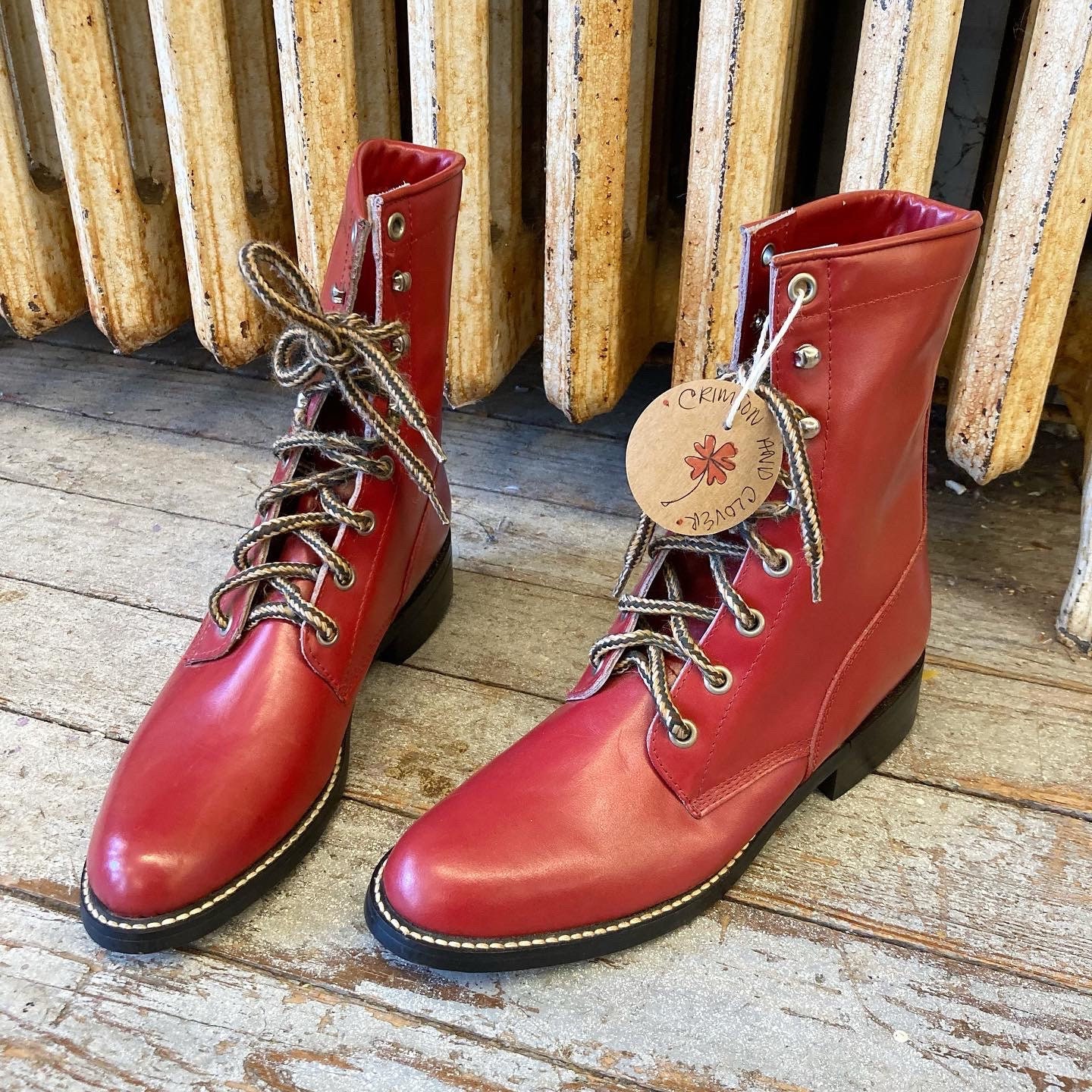 Red Justin Boots - Etsy