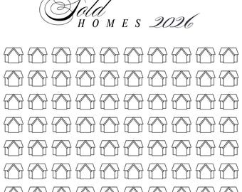 Realtor Sold Homes 2026 Tracker | Real Estate Sales Tracker Printable | 100 Homes Chart | PDF & Good Notes