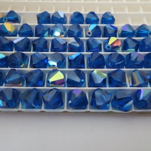 Swarovski Bicone Bead Capri Blue  AB 8mm Art 5301 (24 beads)
