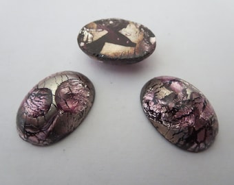 Cherry Brand Glass Cabochon 25 x 18mm - Vintage Made in Japan - 4 Rare Beads